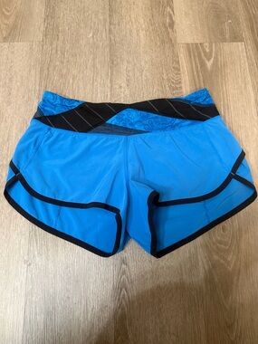 Women’s Athletic Shorts in Bright Blue with Black Trim